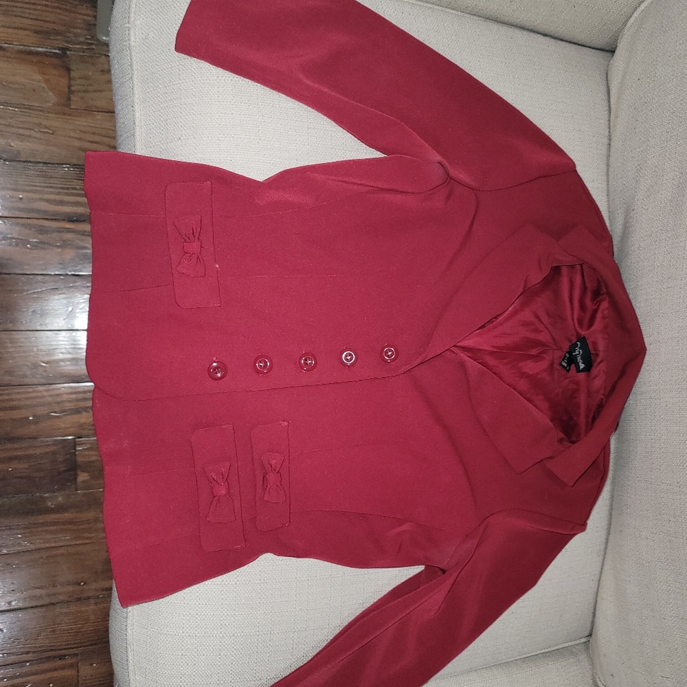 Wine colored suit for any occasion.